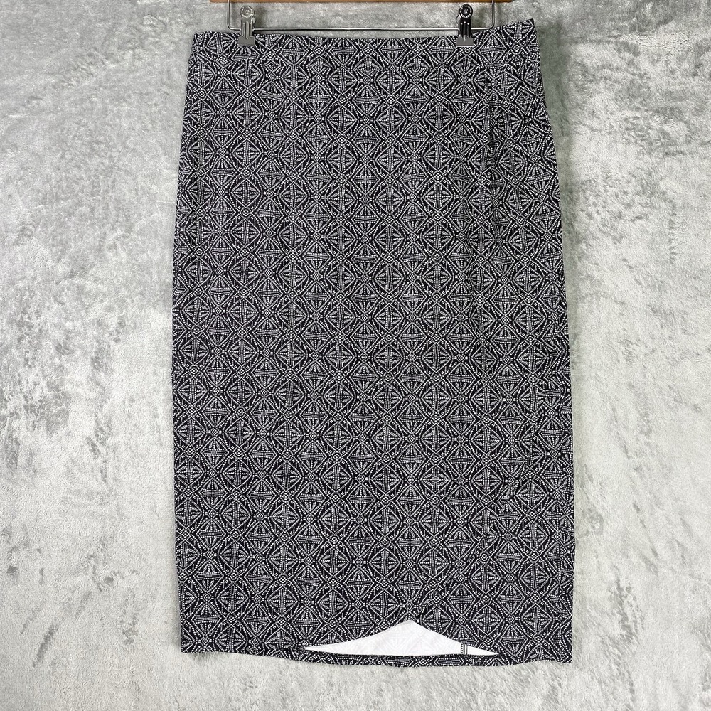 RipSkirt Hawaii Skirt Womens Sz Large Black White Batik Length 4 Wrap Skirt Geo